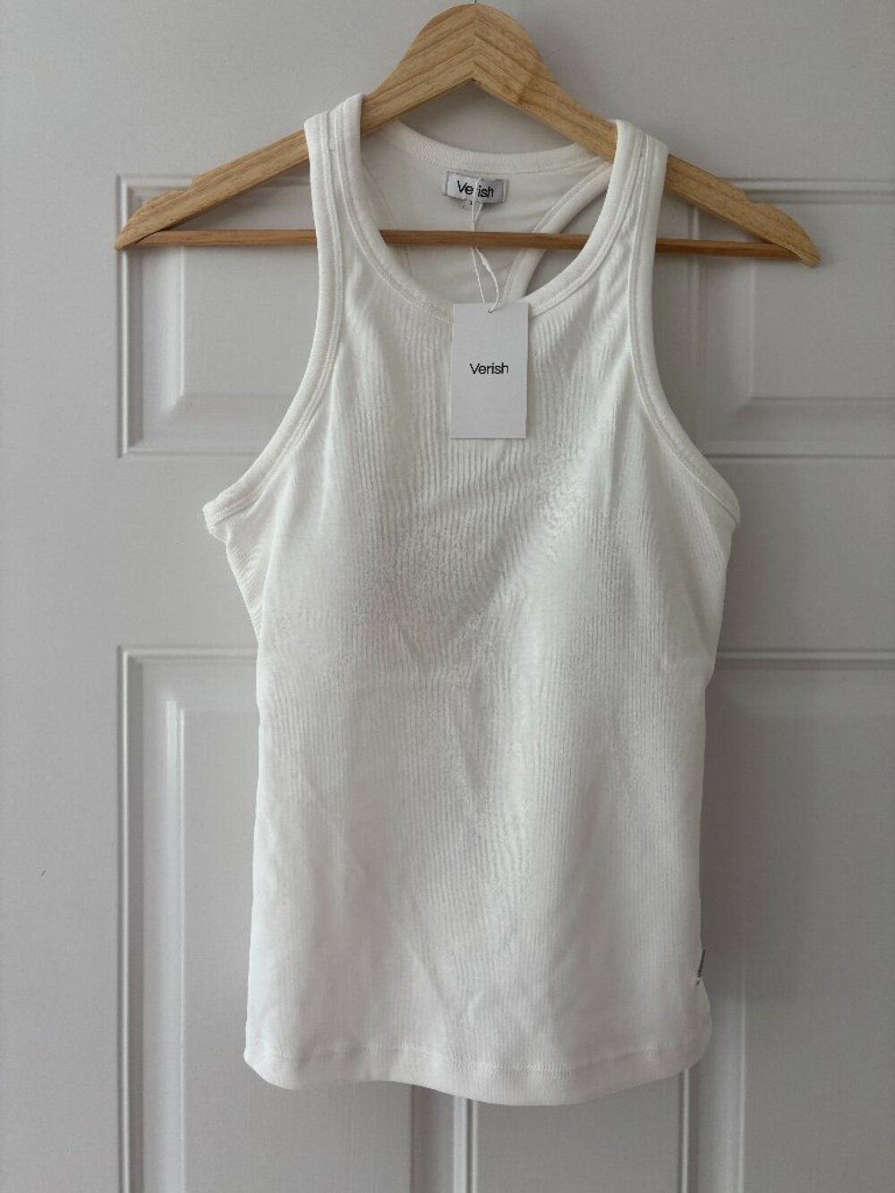 Verish Cotton Racerback Bra Top – White – Size M – NWT